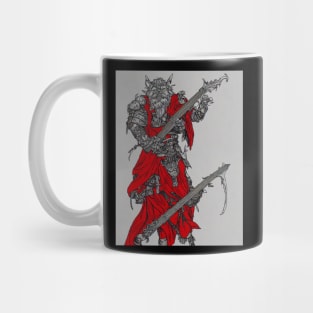 Bear Monster Playing Flaming Axe Bass Guitar Mug